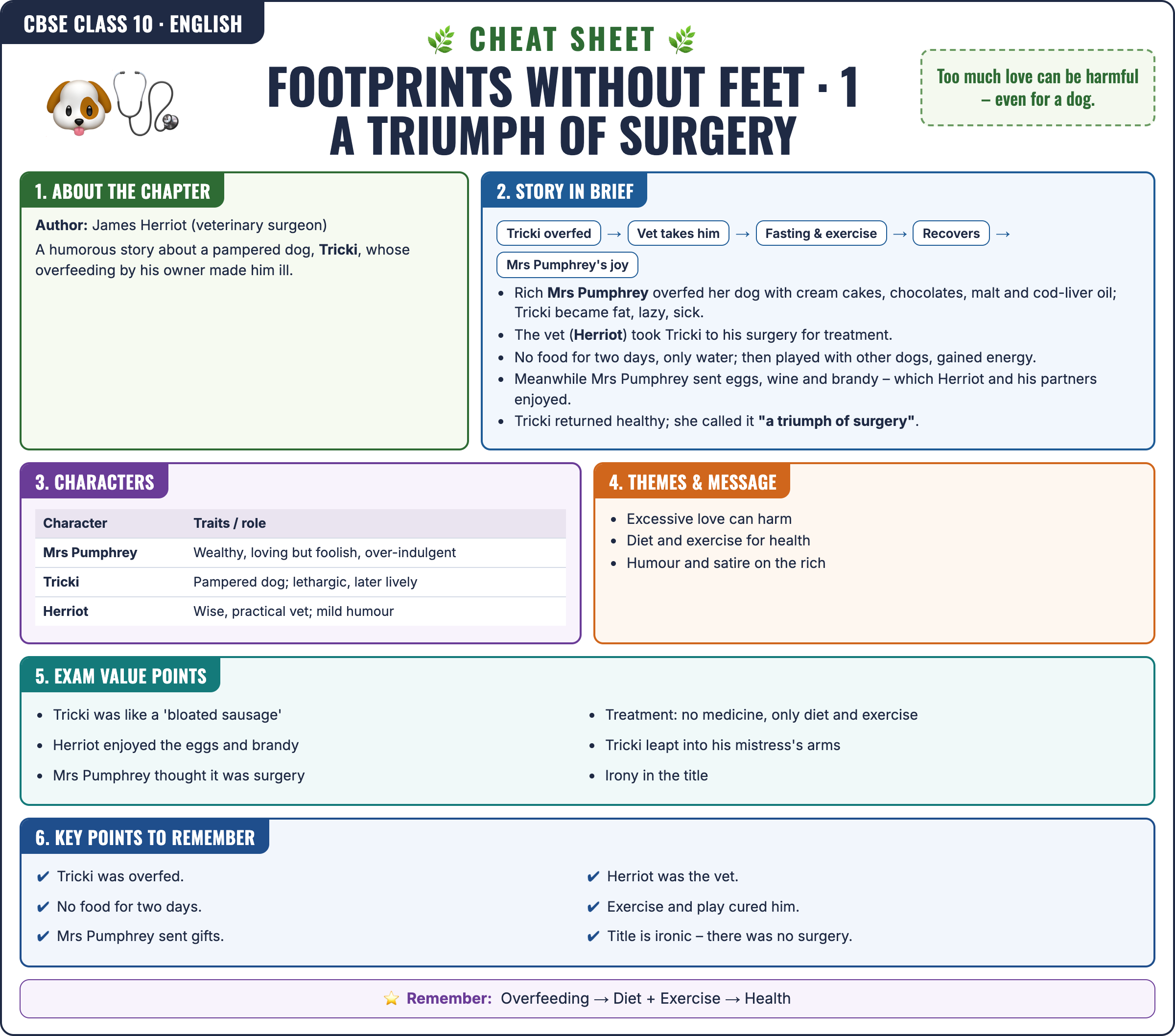 Footprints Without Feet: A Triumph of Surgery cheat sheet: key formulas and points for Class 10 · CBSE English
